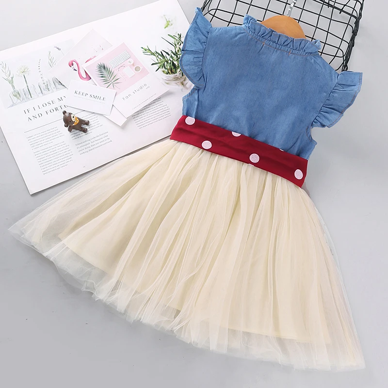 Baby Denim & Net Frock