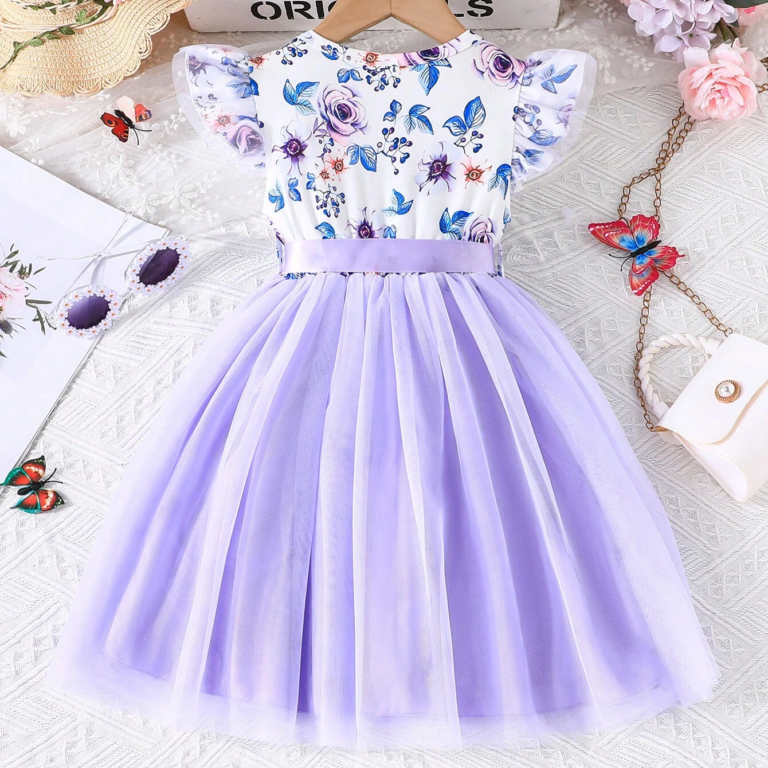 Baby Random Print Front Tie Frock