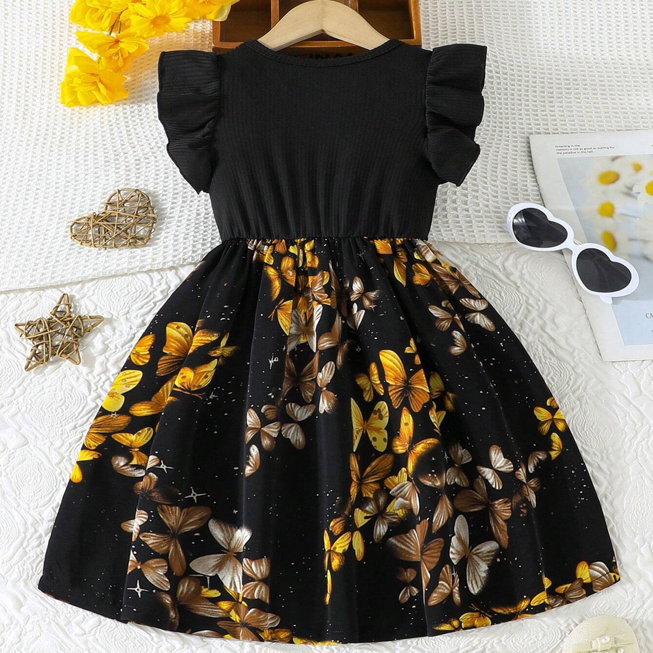 Baby Black Butterfly Printed Frock