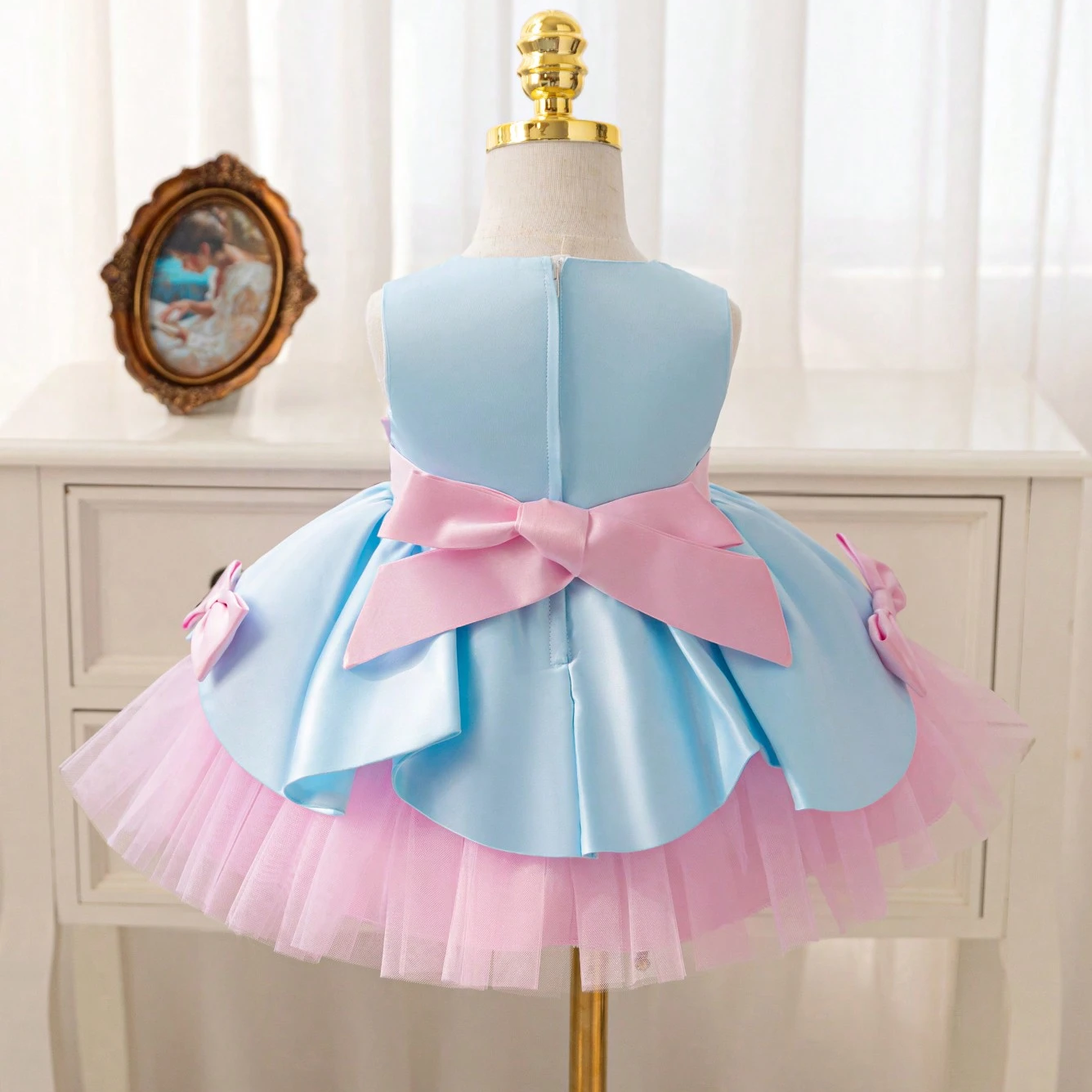 Baby Multi Bow & Contrast Color Frock