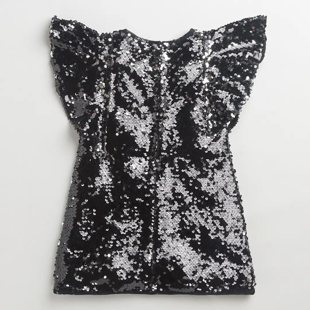 Baby Black Sequin Frock