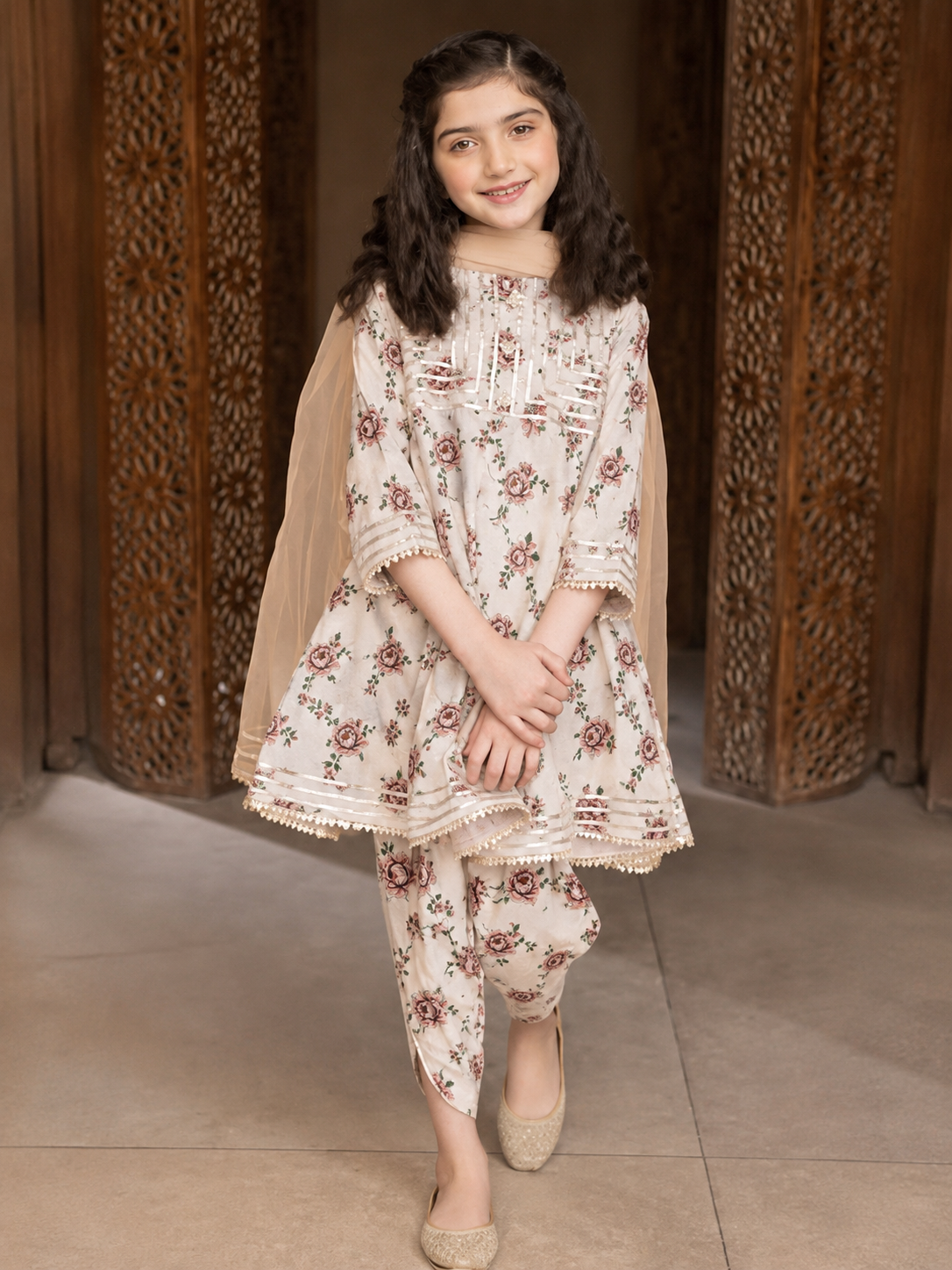 Baby Floral Print Eastern Dress