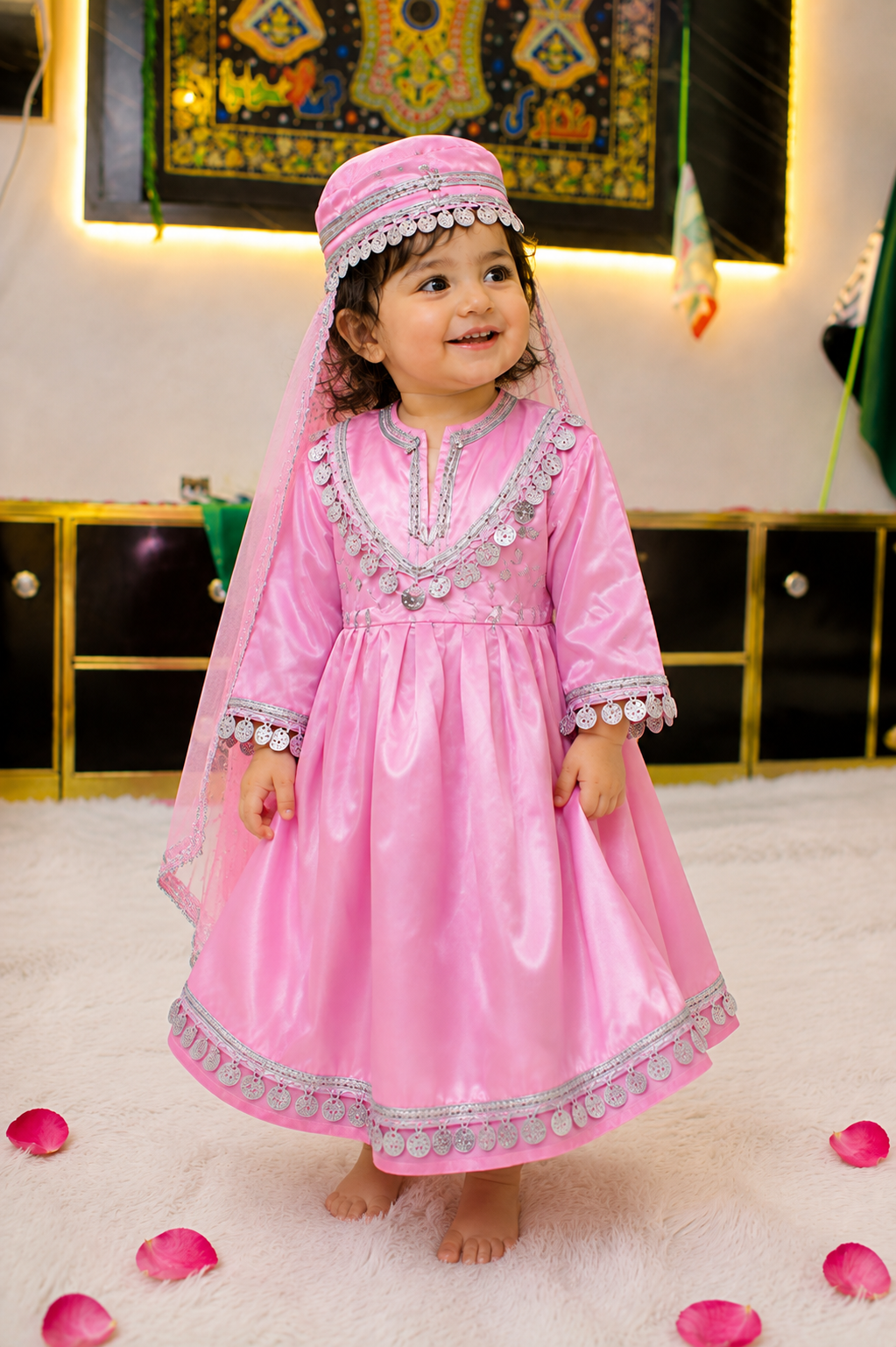 Baby Pink Afghani Traditional Dress