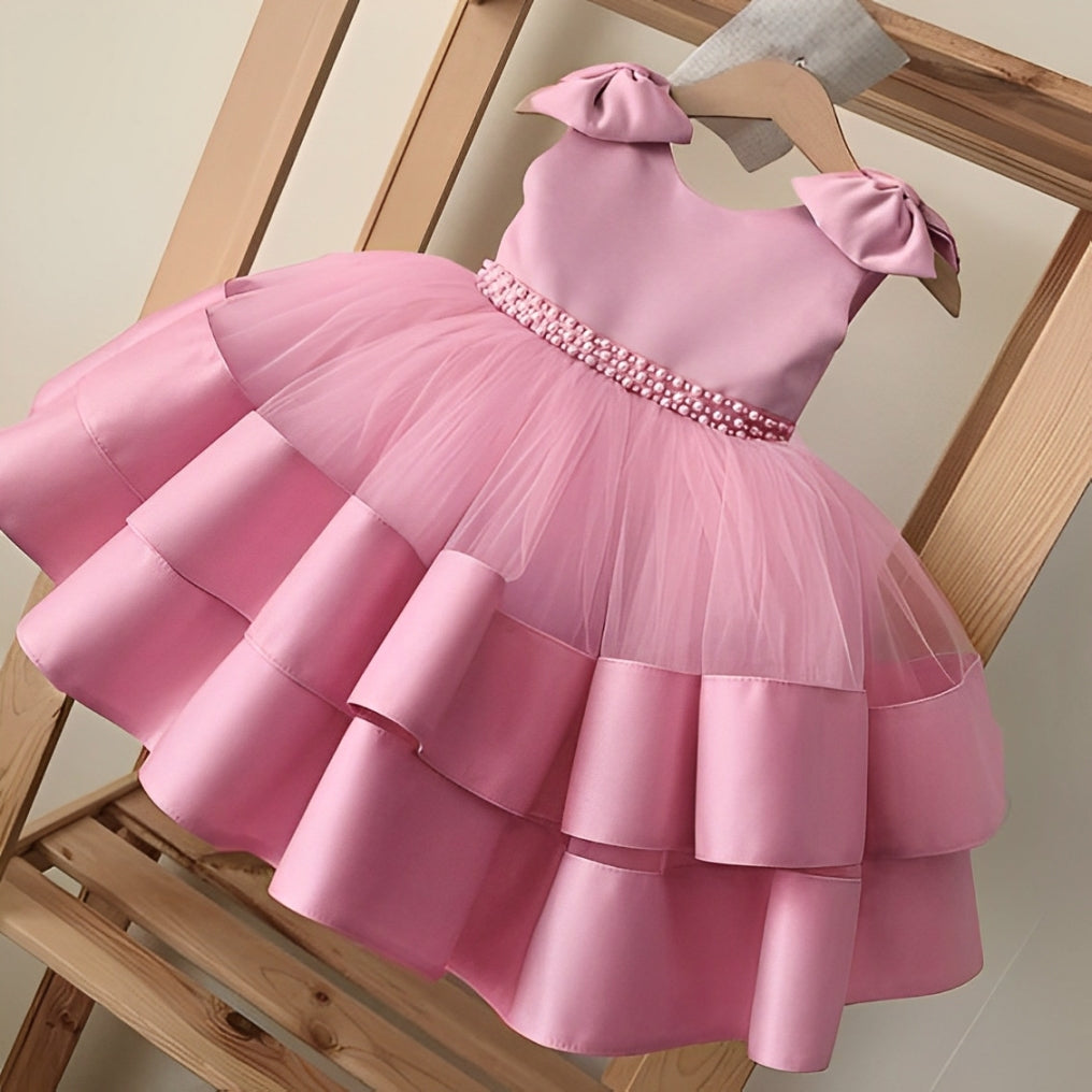 Baby Pink Pearls Waist Frock