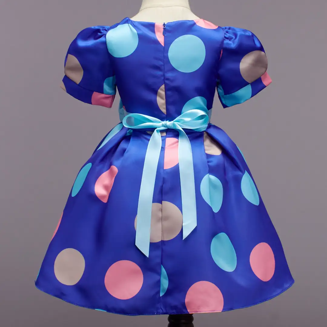 Baby Blue Polka Dot Print Frock