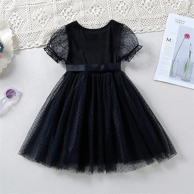 Baby Black Net Black Tie Frock