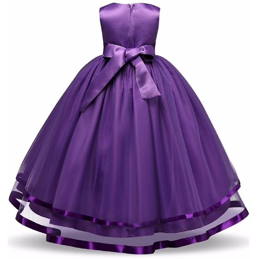 Baby Purple Silk Flower Maxi