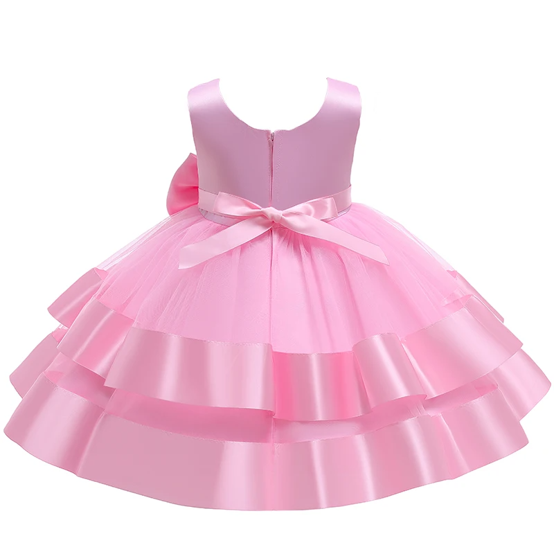 Baby Pink Multi Layered Bow Frock