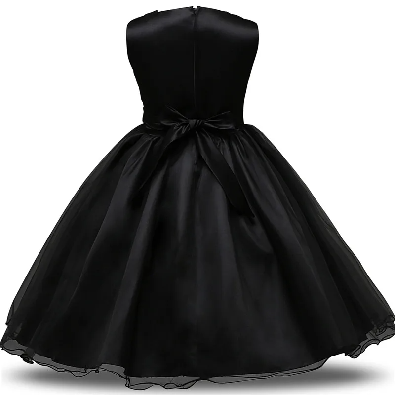 Baby Black Sequin Frock With Flower