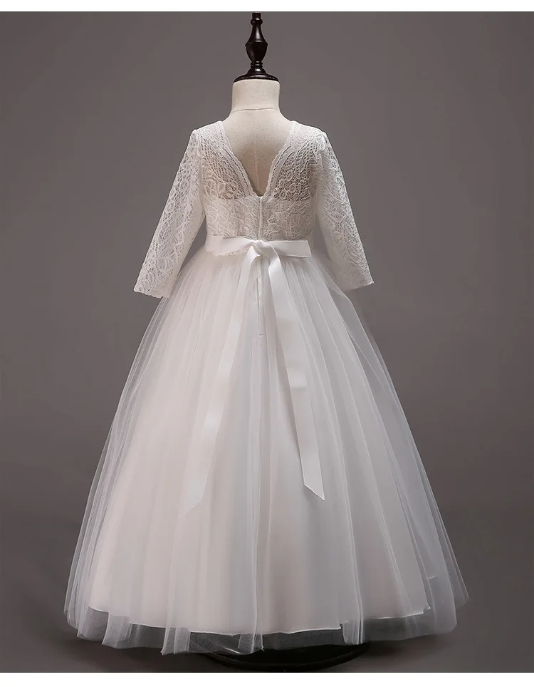 Baby White Net Long Sleeves Maxi