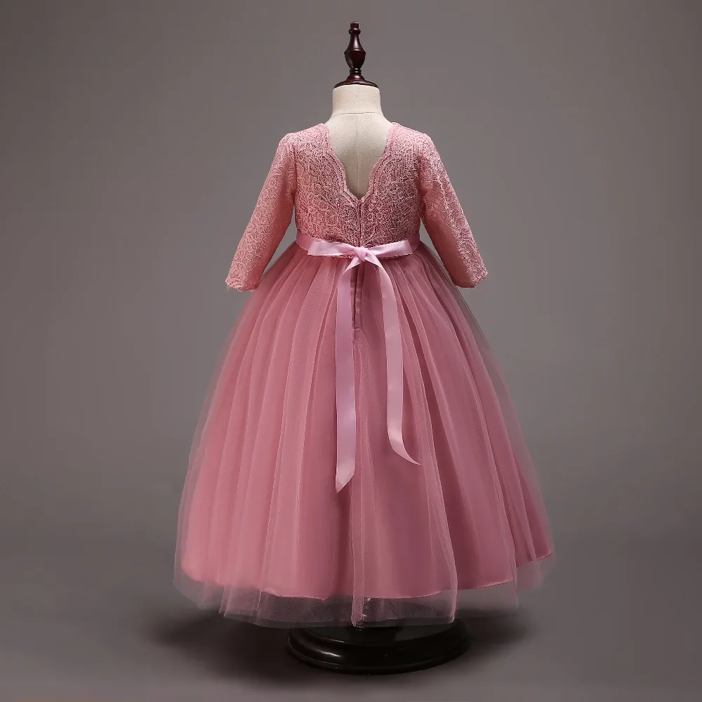 Baby Pink Net Long Sleeves Maxi