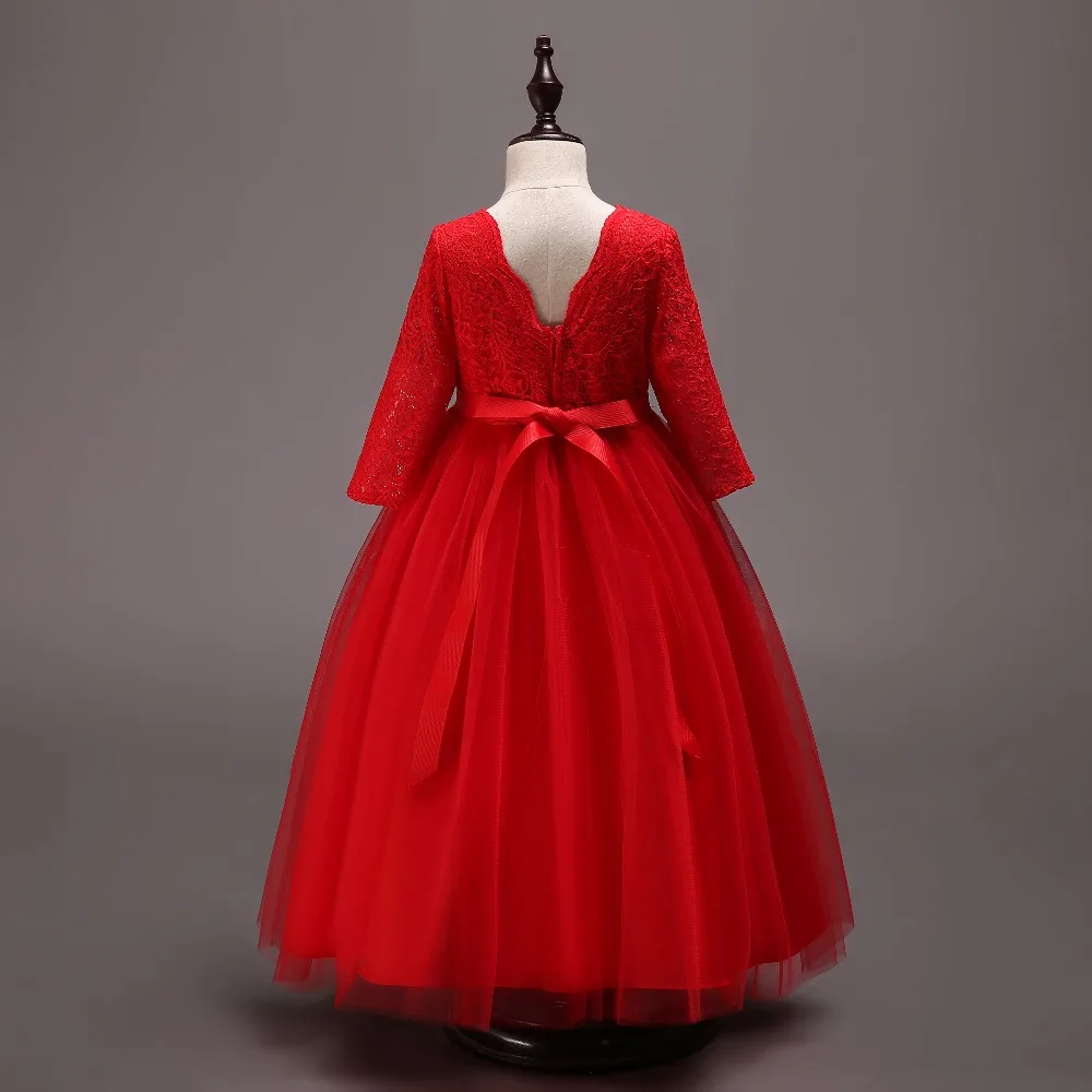 Baby Red Net Long Sleeves Maxi