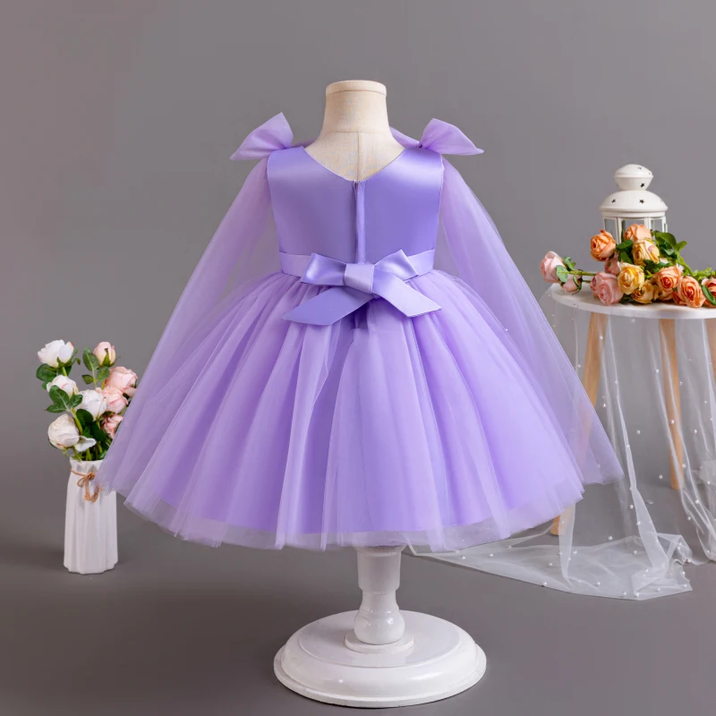 Baby Purple Elegant Pearls Princess Frock