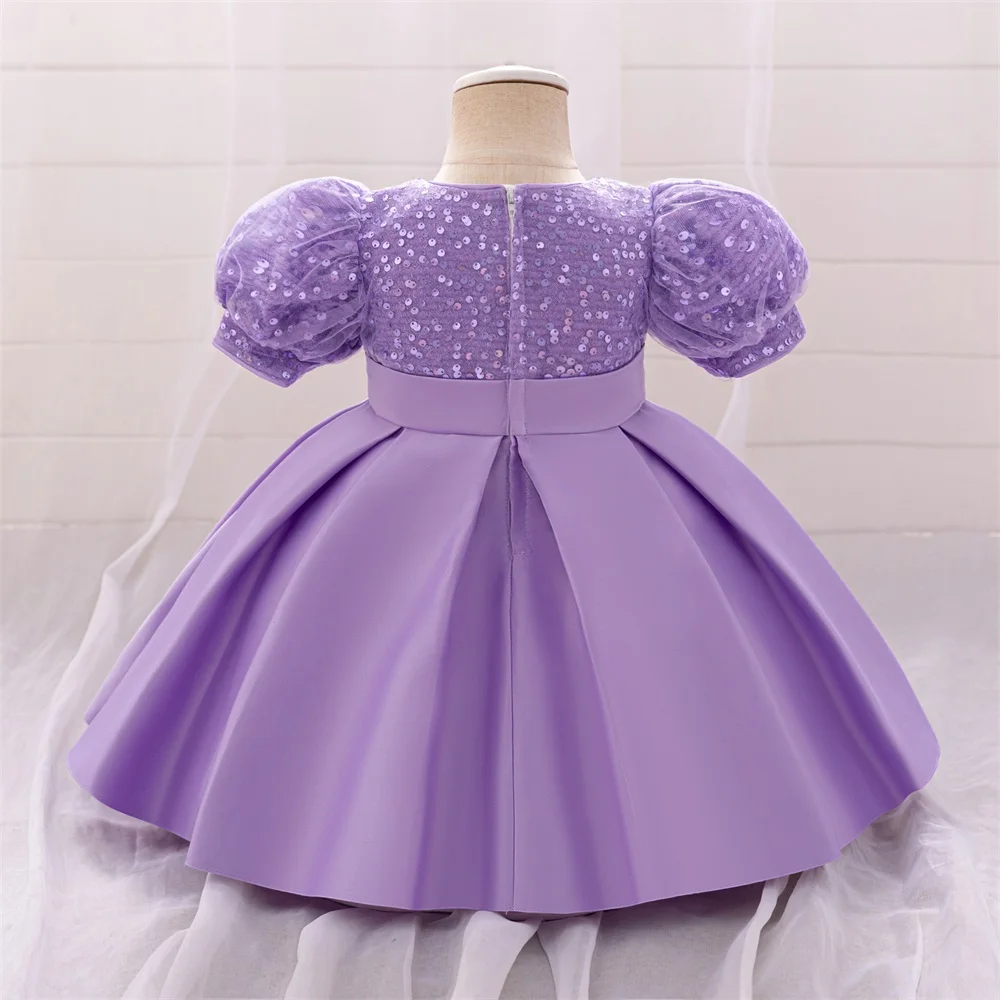 Baby Purple Sequined Butterfly Frock