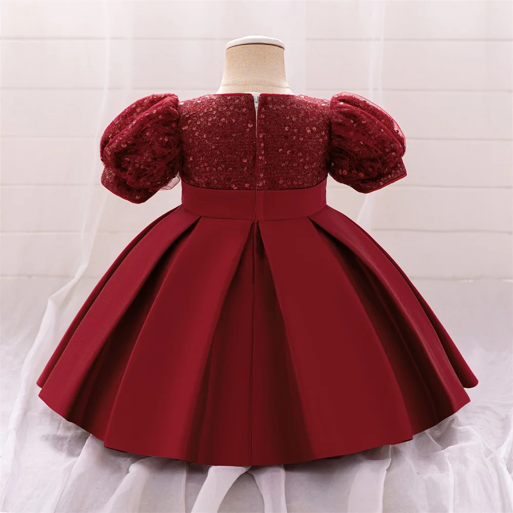 Baby Red Sequined Butterfly Frock