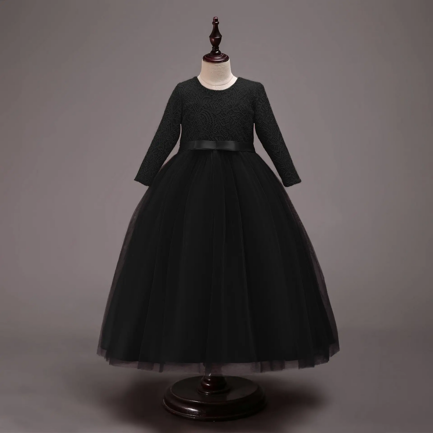 Baby Black Net Long Sleeves Maxi