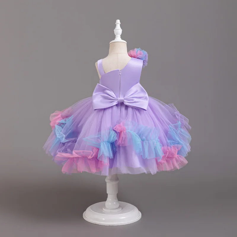 Baby Purple One-Shoulder Princess Frock