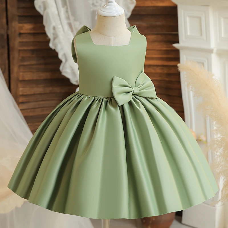 Baby Green Big Bow Frock