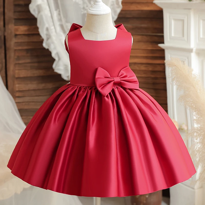 Baby Red Big Bow Frock