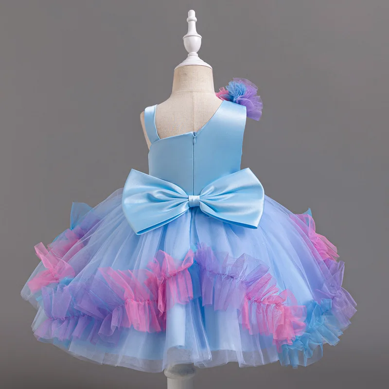 Baby Blue One-Shoulder Princess Frock