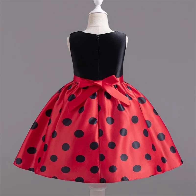 Baby Red & Black Dotted Frock