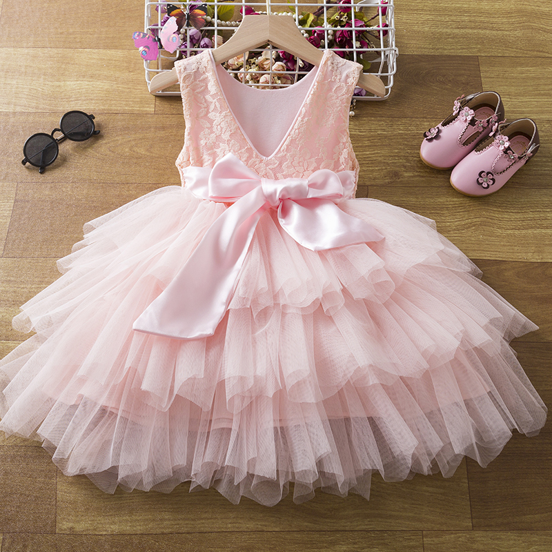 Baby Pink Multi Net Layered Stylish Frock