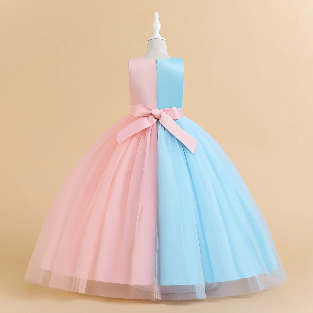 Baby Blue & Pink Two Tone Bow Maxi