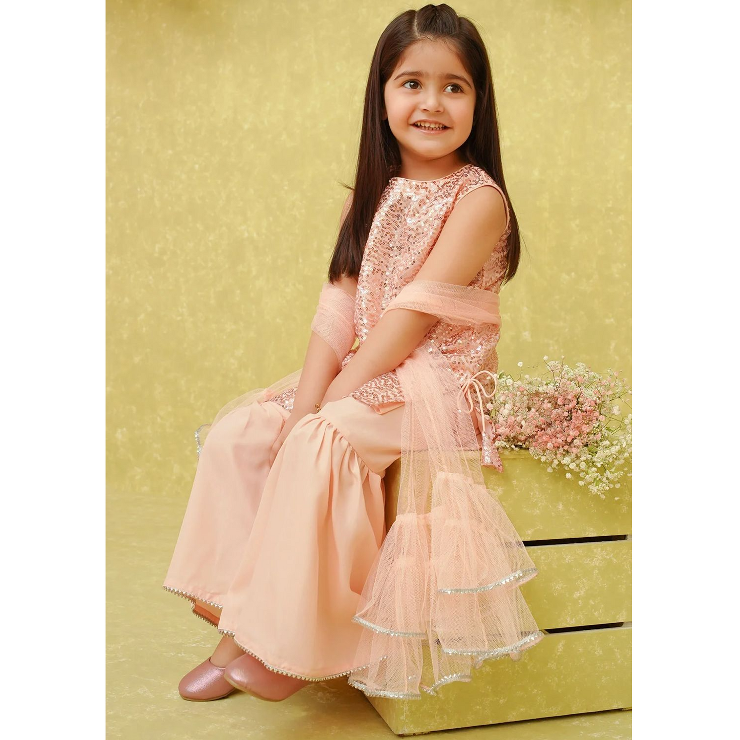Baby Peach Sequin Dress