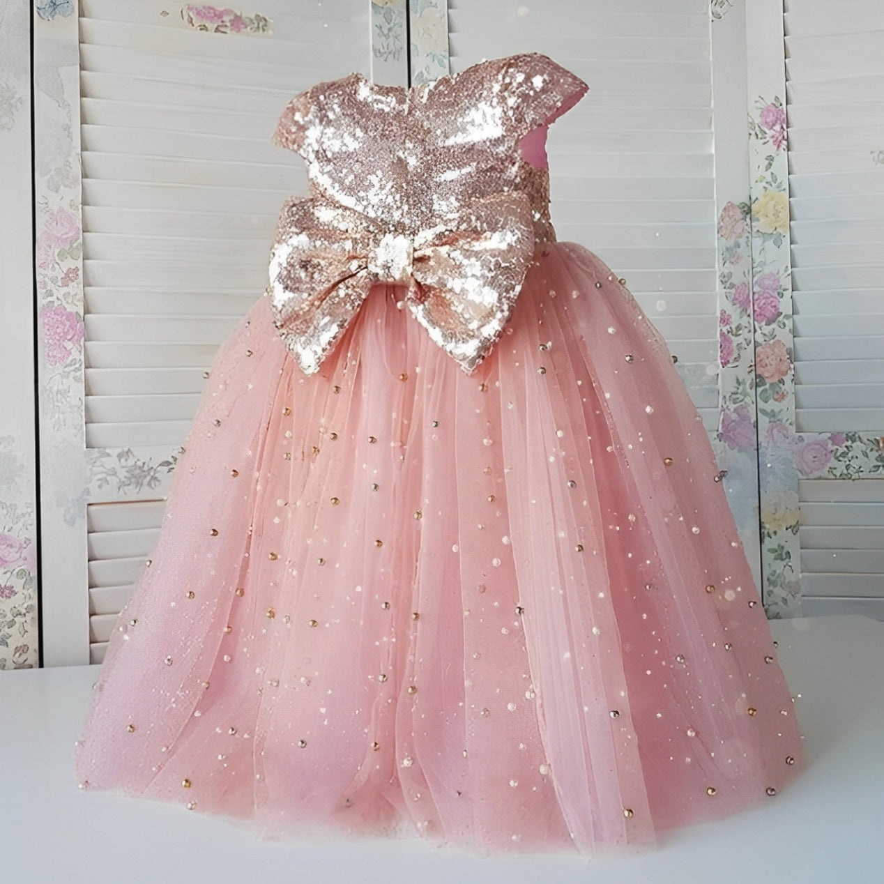 Baby Golden & Pink Contrasted Maxi