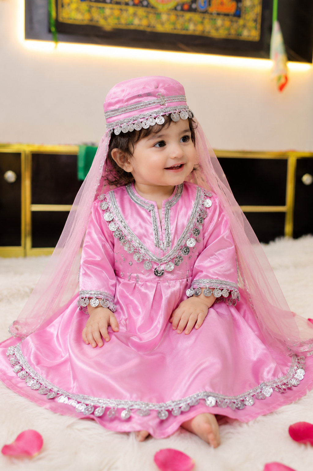 Baby Pink Afghani Traditional Dress