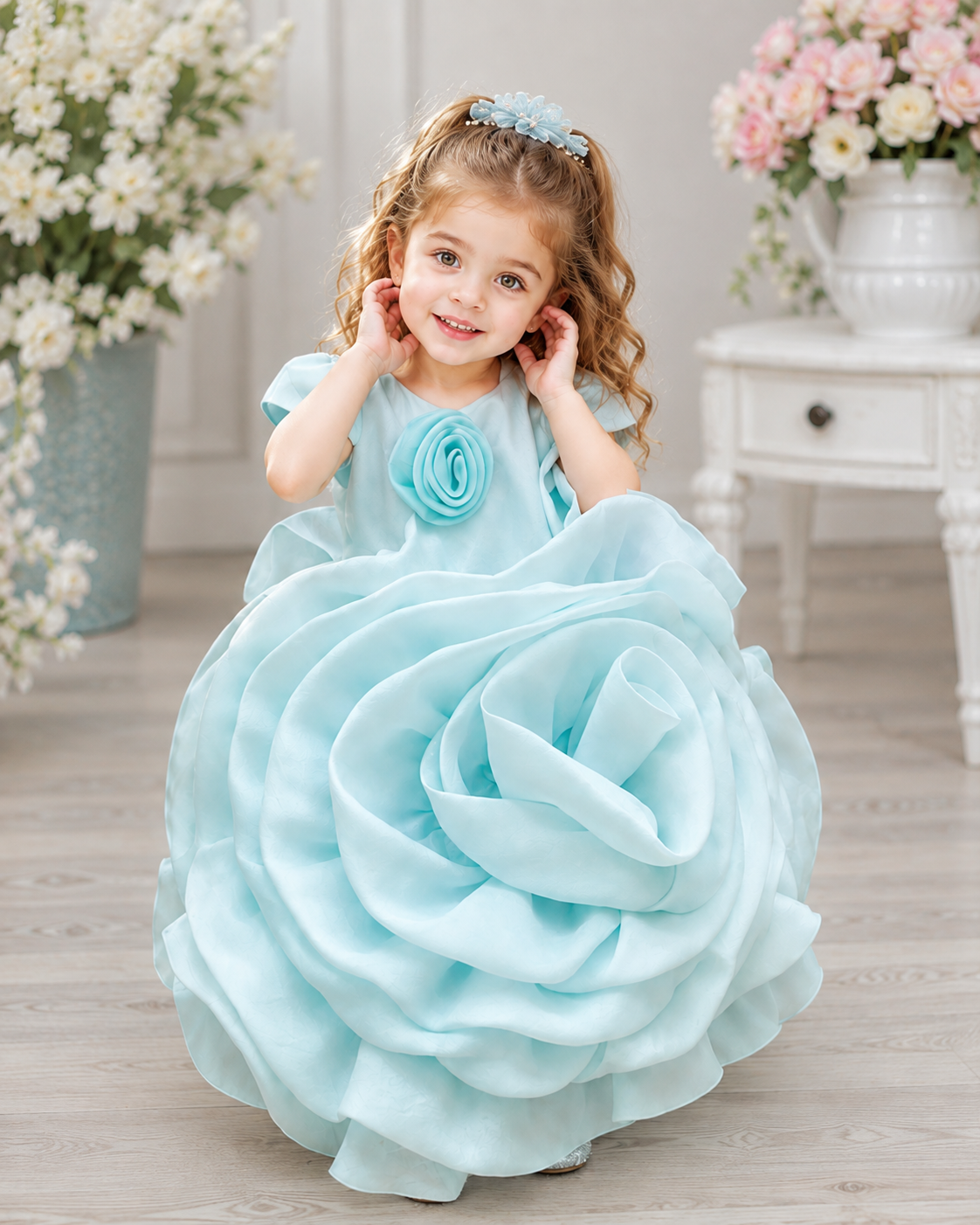 Baby Sky Blue Luxury Dress