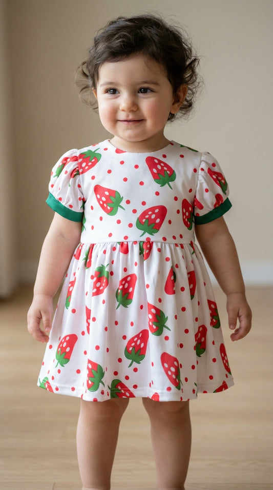 Baby Strawberry Print Frock