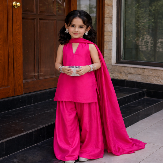 Baby Pink Eastern Dress ( 3 piece )