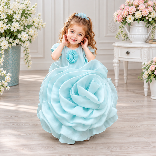 Baby Sky Blue Luxury Dress