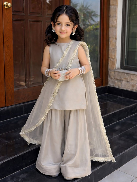 Baby Grey Eastern Dress ( 3 piece )