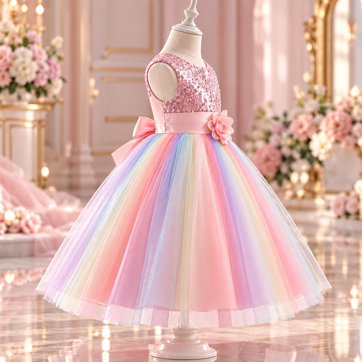Baby Pink Unicorn Flower Frock